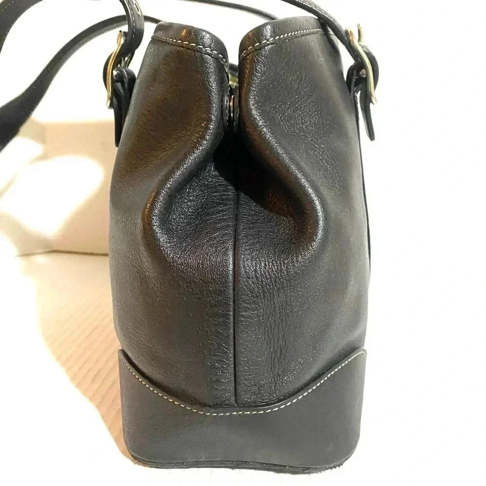 Coach vintage black leather satchel handbag - Picture 4 of 8